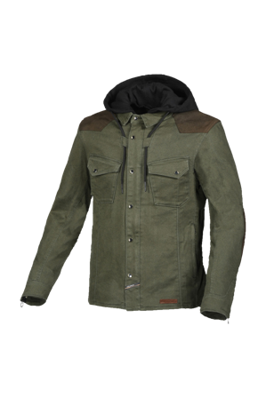 Motocyklová Mikina s Kapucí Macna Inland Zelená/Hnědá M