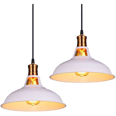 Pendellamper i industriell stil, retro pendellampe med gullfinish for bred anvendelse i soverom, kjøkken, barer