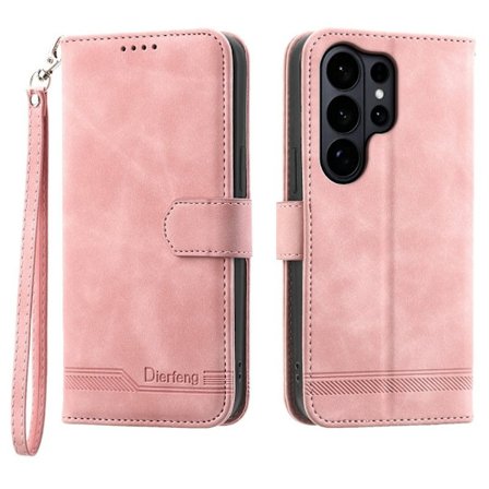 DIERFENG Samsung Galaxy S26 Ultra Plånboksfodral Konstläder - Rosa