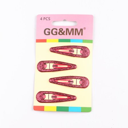 4stk Hårklemme Glitter Hårnåler RØD