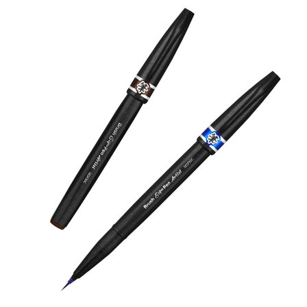 PENTEL Penselpenna Sign Pen Artist blå - Lyreco - Kontorsmaterial - Pennor - Kalligrafipennor