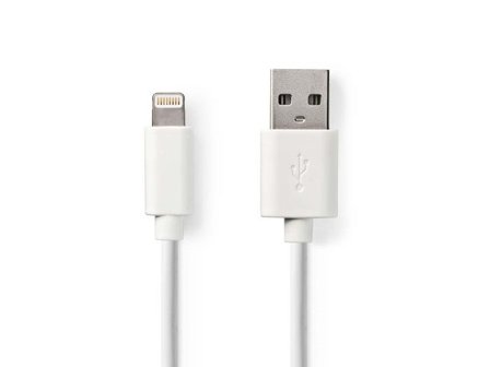 NEDIS Kabel Lightning - USB A 2m Vit - Lyreco - Datorprodukter - Kablar och adaptrar - Lightning
