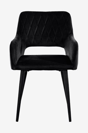 Loft24 - Spisebordsstol med armlæn FRANCA, 2-pak - Sort - Stole med armlæn - Fra Homeroom