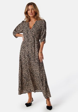 BUBBLEROOM - Ruched Sleeve Midi Dress - S