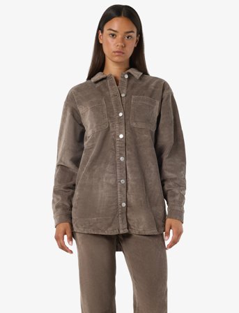 NOISY MAY Nmcord Alva L/S Shacket Noos - Brown - L