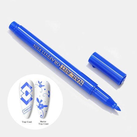 Nail Art Graffiti Penna Abstrakta linjer BLÅ