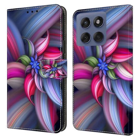 For Motorola Edge 60 5G Edge 60 Fusion 5G Telefondeksel 3D Mønster PU Lær Lommebok Telefon Beskyttelsesdeksel med Holder (Fargerike Blomster)