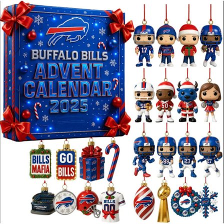 Buffalo Bills Overraskelseskasse Julekalender Juletræspynt{ROG}