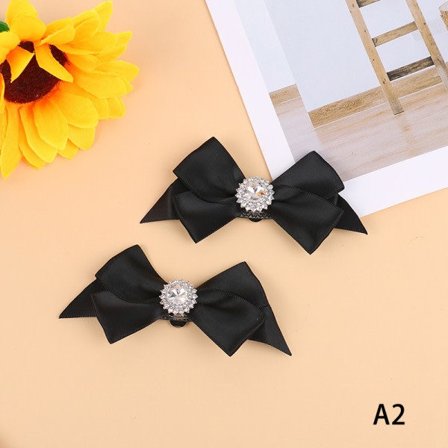 CDQ 2 kpl Jousikenkäkiinnikkeet Kenkäsolki Hääkenkä DIY Kenkien Koriste Musta