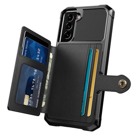 Stilfuldt cover med kortrum - Samsung Galaxy S22 Plus Svart