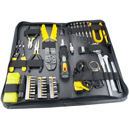Tool kit cpus and accessories 58 parts black / yellow.