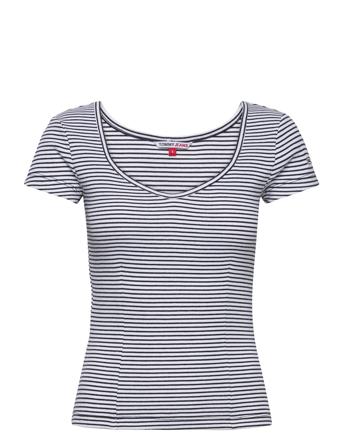 Tjw Bby Stripe Ss Top T-shirts & Tops Short-sleeved Marineblå Tommy Jeans*Betinget Tilbud