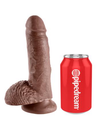 Dildo kiveksillä 18cm - Ruskea - Seksilelut - Vuxen.fi