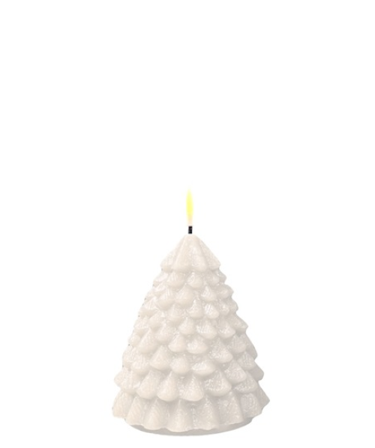 Deluxe Homeart Real Flame Led-lys Juletre Hvit H18cm