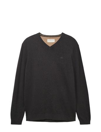 Basic V-Neck Knit Tom Tailor Black