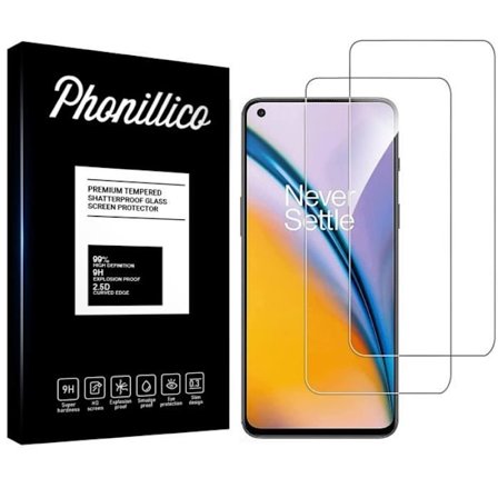 Skyddsglas - Phonillico - OnePlus Nord 2 5G - 2-pack - Härdat glas - Repbeständig