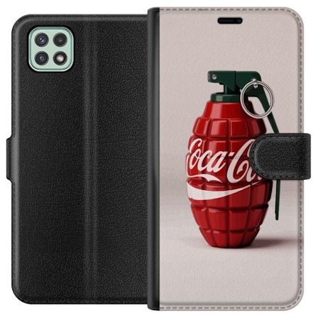 Kompatibelt Lommeboketui til Samsung Samsung Galaxy A22 5G Kunstnerisk illustrasjon av Coca Cola granateple i rødt og grønt, pop art inspirert motiv