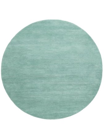 Wollteppich Handloom Türkis Rund