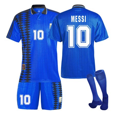1994 Argentina Fotballdrakt Borte Barn Student Trening Voksen Drakt NO.10 MESSI NO.10 MESSI_yu