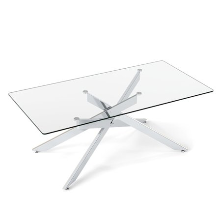 Rektangulært sofabord i glas, hærdet glas, 120x60 cm