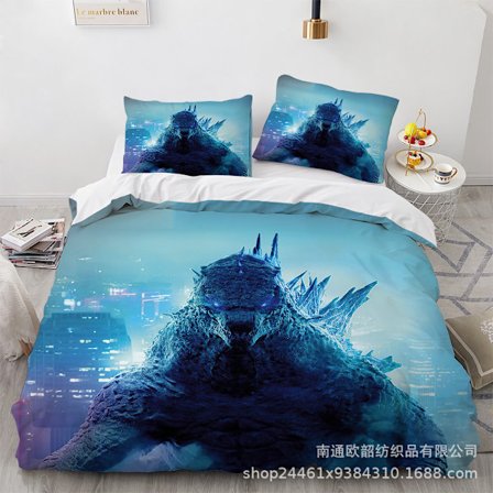 25 nye Godzilla sengetøj fire-delt sæt boligtekstil sandvasket tre-delt sæt