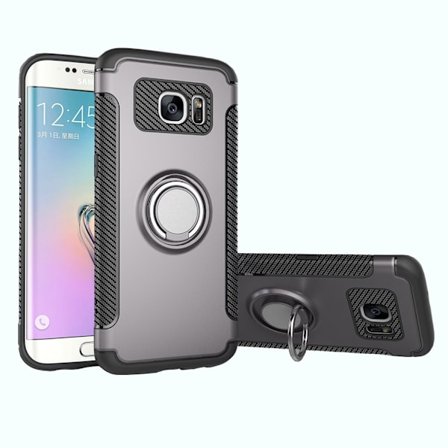 Samsung Galaxy S7 Edge - Flovemes Ringhållarskal i Karbondesign