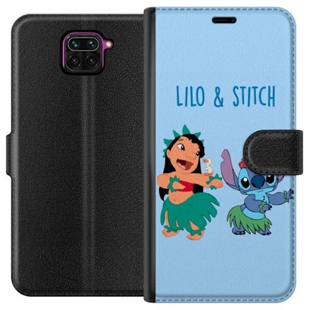 Kompatibelt Lommeboketui til Xiaomi Redmi Note 9 Fargeglad illustrasjon av Lilo og Stitch som danser hula i gresskjørt