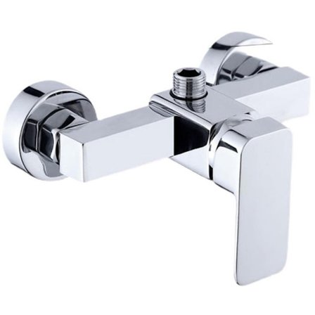 Moderne krom vægmonteret brusearmatur med bruseblander til koldt og varmt vand