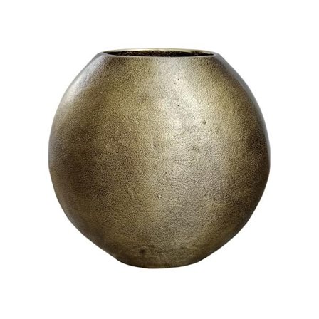 Guldfarvet aluminiumsvase, 30x12x30 cm, antik finish