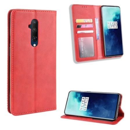 Bofink Vintage OnePlus 7T Pro leather kotelot - Punainen Red