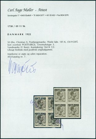 Danmark - Postfærge 50 øre 4-blok - Postfrisk