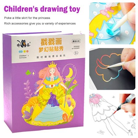 Børnetegnelegetøj Akvarelmaling Stik en lille nederdel til prinsessen Klistermærke Matchende tøj