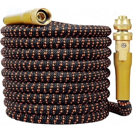 Förbättrad 7,5m Stretch-slang, Starkaste 3750d Stretch-slang, Superflexibel Vattenslang Med 3/4" Massiv Mässingsspruta Och Hållbar 4-lagers Latex