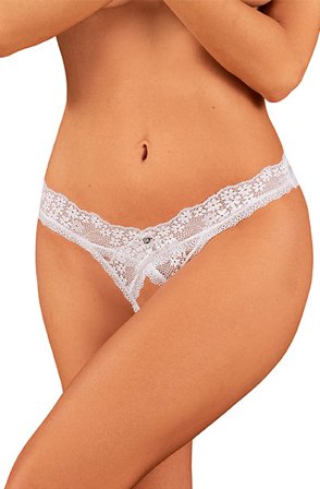 Obsessive Heavenlly Crotchless Thong XL/XXL Trosa med öppen gren - Blushme.se