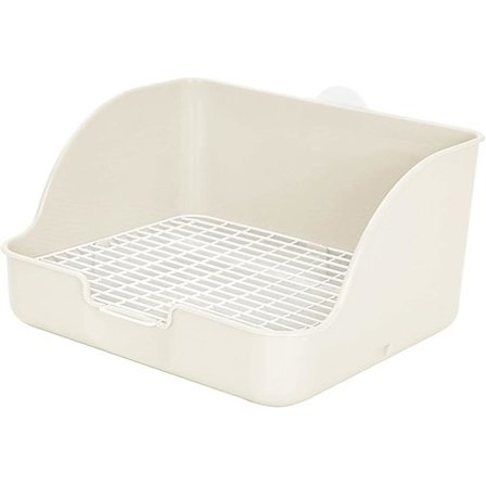 1 stk hvitt kanintoalett/pottetrening/lett å installere/rektangulær kasse/dyrebak for marsvin