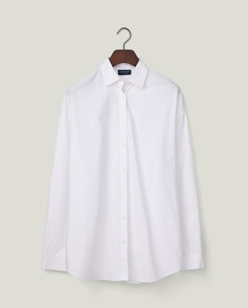 Lexington Poplin-skjorte i økologisk bomuld, hvid