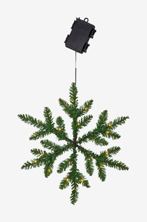 Star Trading - Krans Snowflake 40cm - Grön - Dekorativ julbelysning - Från Homeroom