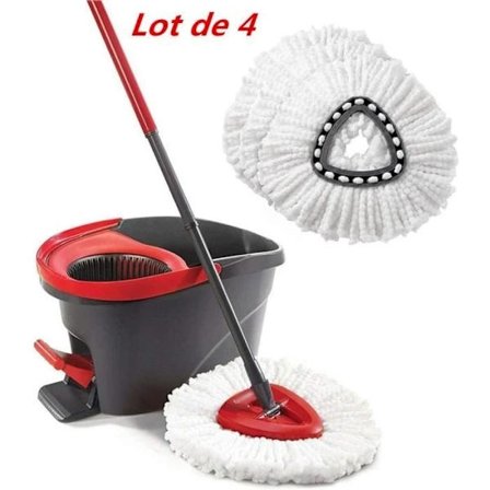 4-pakning Mikrofiber Erstatningsmoppehoder for Vileda/O-cedar Easywring Mopp - Hvit