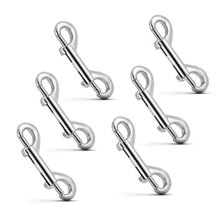 Dubbla Dubbeländade Bolt Snaps, Legeringssnapphake Metallfjäderklämmor (6 st, Silver)