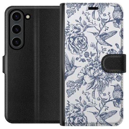 Kompatibel Tegnebogsetui til Samsung Samsung Galaxy S24 Blomster & Fugle - Romantisk Vintage-stil Mønster