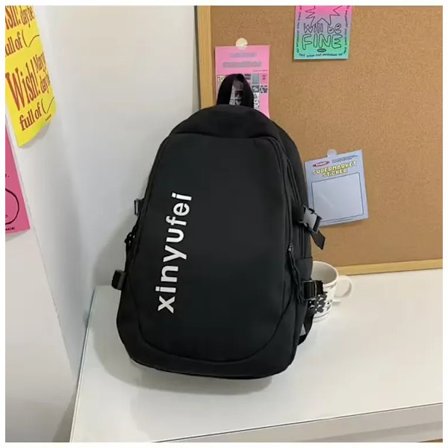 Student Skolesekk Ny Student Skolesekk Dame Mote Ryggsekk College Ryggsekk Casual Veske - Svart