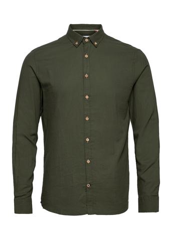 Dean Diego Cotton Shirt Skjorte Uformell Kakigrønn Kronstadt*Betinget Tilbud