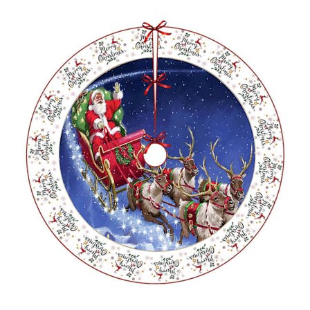 Joulukuusenalusmatto 36" Punainen Pehmo, Lumihiutale- ja Porokuvio, Joulukoriste - Yhteensopiva Ympuoqn[HK] kanssa