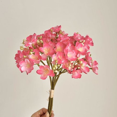 Kunstig Jasminbukett i Vase, Realistiske Fake Blomster for Hjemmeinnredning - Evigvarende Bordpynt for Stue, Spisestuebord