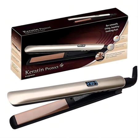 Smart Digital Display 2-i-1 Plattång, 1" Plattång och Locktång 230°C för Alla Hårtyper