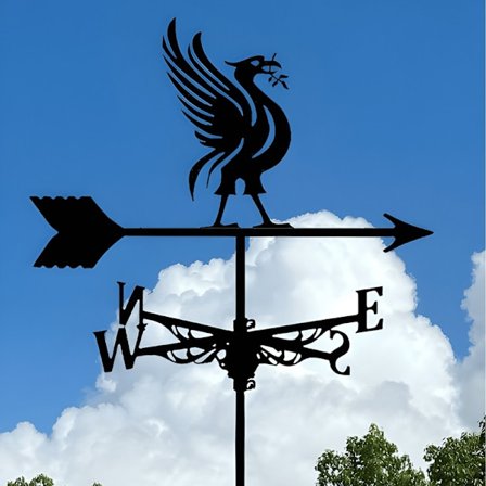 Heks Metal Vindfløj, Rustfri Stål Vindfløj