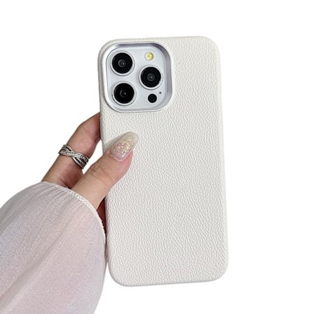 iPhone 15 Pro Skal Läder - Vit