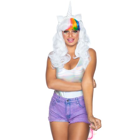 Enhjørning Parykk Hvit