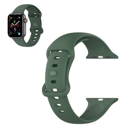 Apple Watch 40mm yksinkertainen silikoninen ranneke - Tummanvihreä / Koko: L