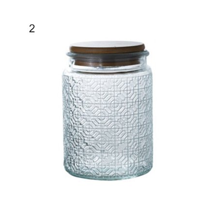 700 ml:n säilytyspullo, retrotyylinen, klassisen näköinen lasinen kukkakuvioinen monikäyttöinen säilytyspurkki kotiin - 2#